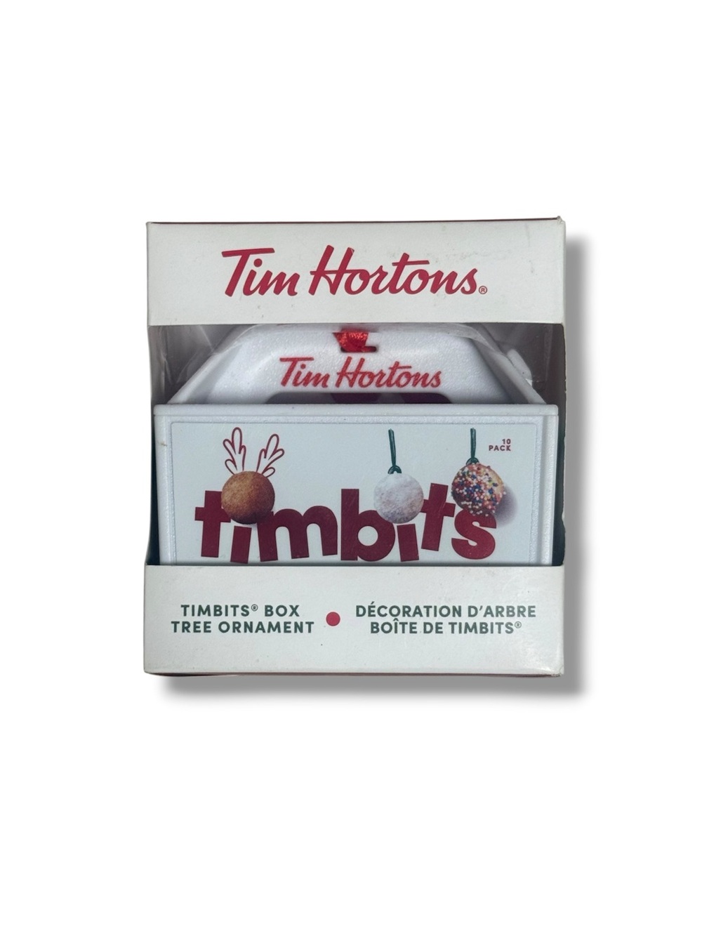 Tim Hortons Timbits Box Christmas Tree Ornament 2020 Limited Holiday Edition NIB